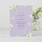 Lilac Geel Loof Eucalyptus Bruiloft Kaart (Staand voorkant)