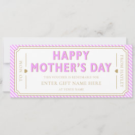 Lilac Gelukkig Moederdag Cadeaubonkaart Kaart