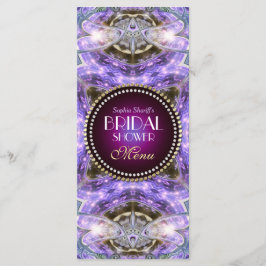 Lilac Geo Dragonfly Magische Bruiloft Borrel 4x9 M Menu