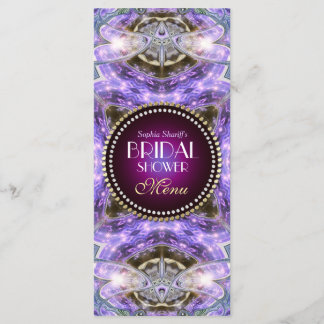 Lilac Geo Dragonfly Magische Bruiloft Borrel 4x9 M Menu