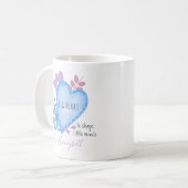 Lilac Gepersonaliseerde Quote Doodle Groot Hart Koffiemok (Voorkant links)