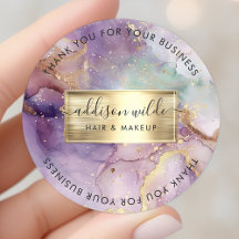 Lilac Glitter Watercolor Nepgoud Folie Bedankt