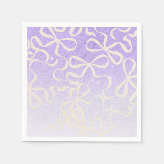 Lilac glitterser coquette strikdoek Baby Shower Servet
