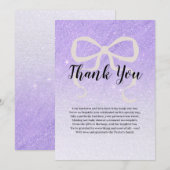 Lilac glittersjabloon coquette strik bedankt (Voorkant / Achterkant)