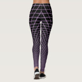 Lilac Glow Grid op zwarte leggings (Achterkant)