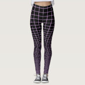 Lilac Glow Grid op zwarte leggings (Voorkant)