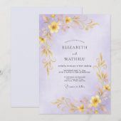 Lilac Goud Wijnstok Bruiloft Kaart (Voorkant / Achterkant)