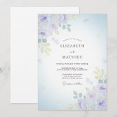 Lilac Gouden Bloemblad Bruiloft Kaart (Voorkant / Achterkant)