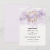 Lilac Gouden Krans Bruiloft Save The Date (Voorkant / Achterkant)