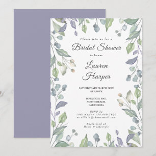 Lilac Groen Bloemstuk Bruidsuitnodiging Kaart