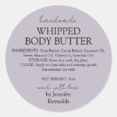 Lilac Handmade Body Butter Organic Ronde Sticker (Voorkant)