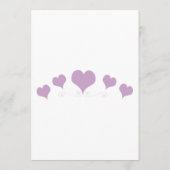 Lilac Hearts Design Bruiloft Menu (Achterkant)