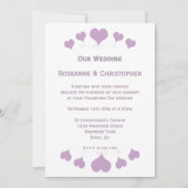 Lilac Hearts Design Wedding Kaart (Voorkant)