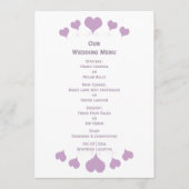 Lilac Hearts Design Wedding Menu (Voorkant)