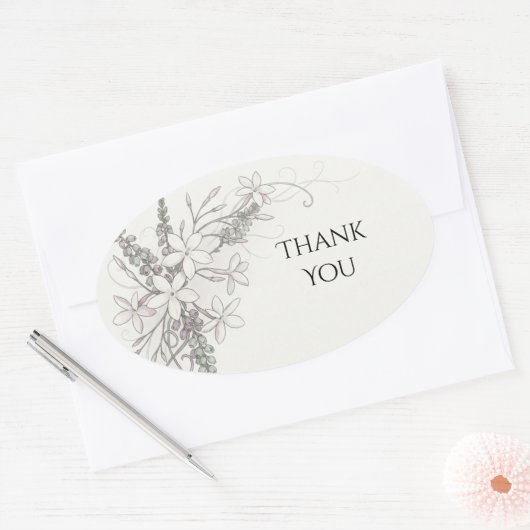 Lilac Hydrangea Bloemige Bedank Sticker (Envelop)