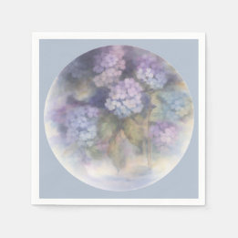 Lilac Hydrangea Watercolor Luncheon Napkin Servet