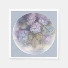 Lilac Hydrangea Watercolor Luncheon Napkin Servet