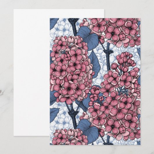 Lilac in pink and blue (Voorkant / Achterkant)