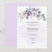 Lilac Infusie Bloemen Bruiloft Uitnodiging (Voorkant / Achterkant)