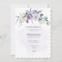 Lilac Infusie Bloemen Bruiloft Uitnodiging