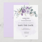 Lilac Infusion Save the Date Trouw Uitnodiging (Voorkant / Achterkant)