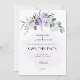 Lilac Infusion Save the Date Wedding Invitation Kaart