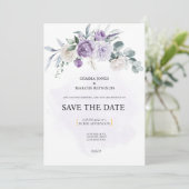 Lilac Infusion Save the Date Wedding Invitation Kaart (Staand voorkant)