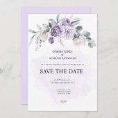 Lilac Infusion Save the Date Wedding Invitation Kaart (Voorkant / Achterkant)