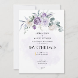 Lilac Infusion Save the Date Wedding Stationery Kaart