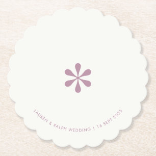 Lilac & Ivory Simple Chic Koppel Papieren Onderzet Kartonnen Onderzetters