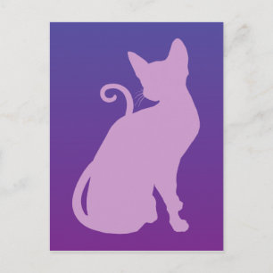 Lilac Kat op Paars Briefkaart