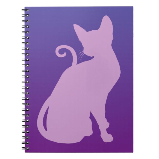 Lilac Kat op Paars Notitieboek (Voorkant)