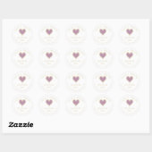 Lilac Lace Effect Heart Love & Thanks Supporting Ronde Sticker (Vel)