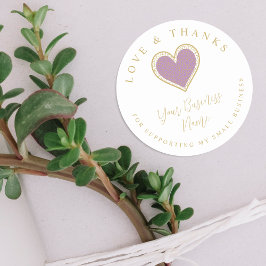 Lilac Lace Effect Heart Love & Thanks Supporting Ronde Sticker