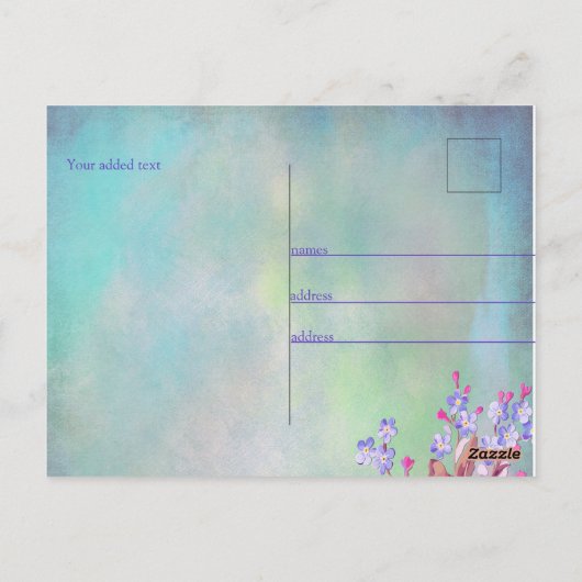 Lilac Lavendel Bloem Bruiloftsborrel Briefkaart (Achterkant)