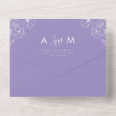 Lilac Lavendel Botanische Moderne Typografie Paars All In One Uitnodiging (Achterkant)