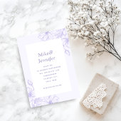 Lilac Lavendel Getekende Florale Botanische QR Cod Kaart