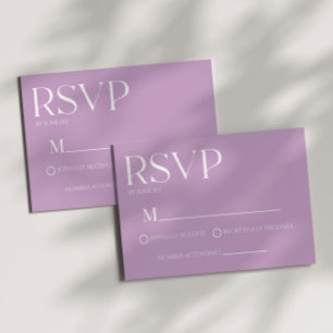 Lilac Lavendel Moderne Klassieke Trouw RSVP Kaart