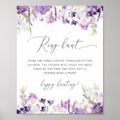 Lilac lavendel ring jacht bruidsdouche spel poster (Voorkant)