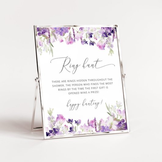 Lilac lavendel ring jacht bruidsshower spel poster