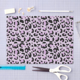 Lilac Lavendel Zwart Luipaard Print Decoupage Tissuepapier