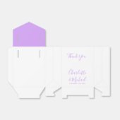 Lilac Lavender Signature Script Elegante Trouw Bedankdoosjes (Uitgevouwen)