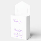 Lilac Lavender Signature Script Elegante Trouw Bedankdoosjes (Geopend)