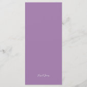 Lilac Lavender Wedding dinner Menu Card  (Achterkant)