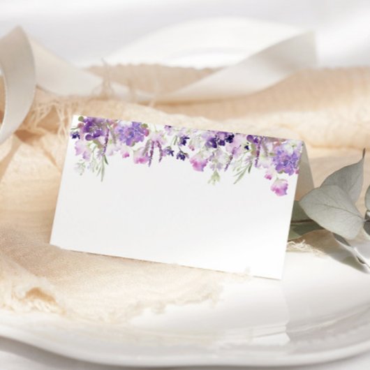 Lilac lavender wedding place cards kaart