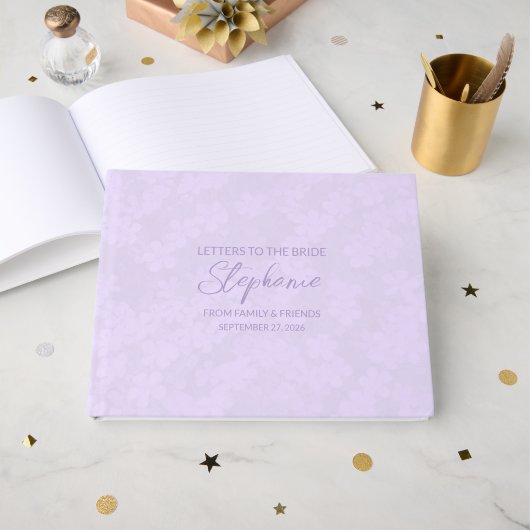 Lilac Letters to the Bride Keepsake Notebook Gastenboek (Voorkant open)