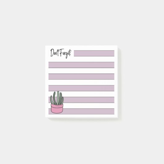 Lilac | Lined | Potted Succulent - Post-it® Notes (Voorkant)