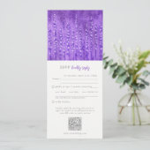 Lilac Lupines Wedding RSVP QR Code Kaart (Staand voorkant)