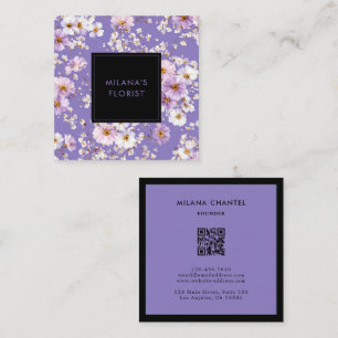 Lilac Madeliefje Moderne Trendy Bloem Bloemist Vierkante Visitekaartje