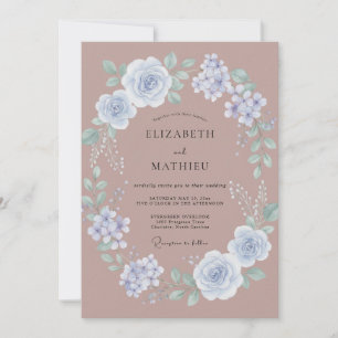 Lilac Mauve Korenbloem Watercolor Bruiloft Kaart
